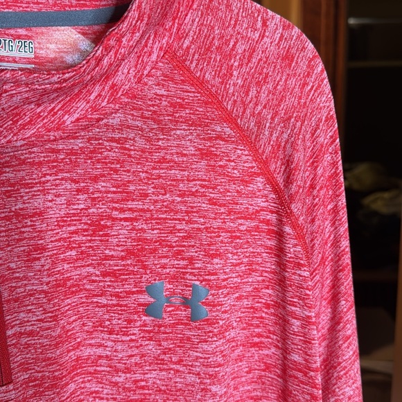 Under Armour Tech 1/4-Zip Shirt - Men's Red Long Sleeve Pullover Size XXL - Picture 3 of 7